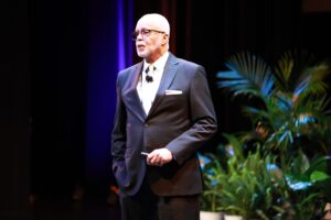 Wayne County Executive Warren C. Evans delivering the State of the County address on Tuesday, March 12, at the Ford Community and Performing Arts Center in Dearborn. – Photos courtesy of Wayne County