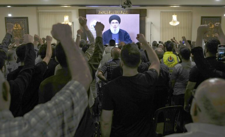 Hezbollah’s leader Sayed Hassan Nasrallah warns Israel against wider war