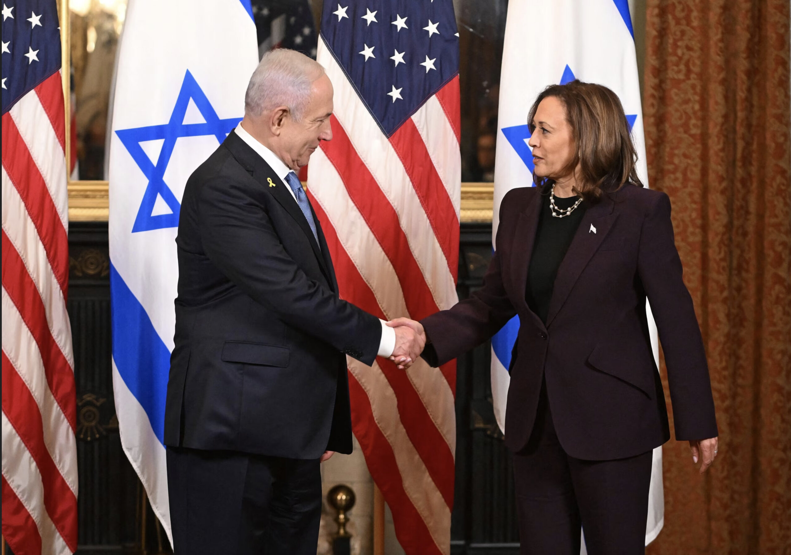Vice President Kamala Harris meets with Israeli Prime Minister Benjamin Netanyahu at the Eisenhower Executive Office Building on the White House grounds, in Washington, D.C., U.S., July 25. – Reuters