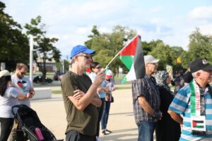 Protesters at the Dearborn rally against Israeli aggression, genocide and assassinations in the Middle East, Monday, August 5. – Photos by Shehab's Pro Media