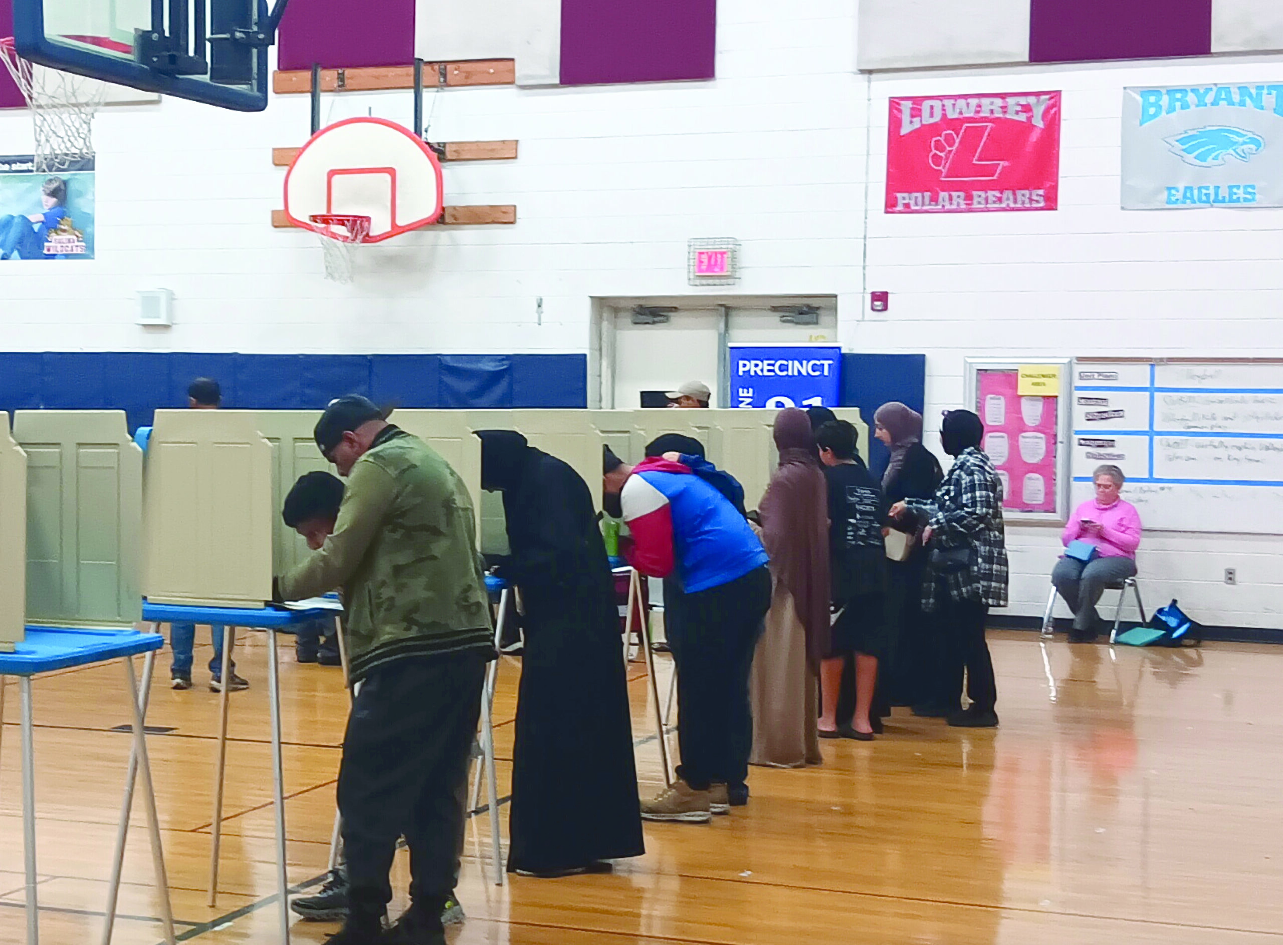 Arab American voters cast their votes at a Salina School precinct in Dearborn's Southend on Tuesday, November 5. – Photos by The Arab American News