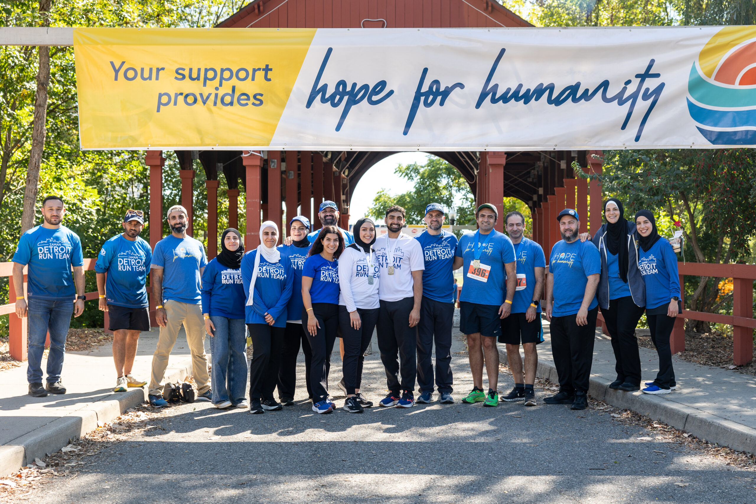 Zaman Detroit Run Team with Alia Sareini and Morteza Fradi at Zaman's 15th Annual Run Walk Picnic. Photo: Joe Alcodray