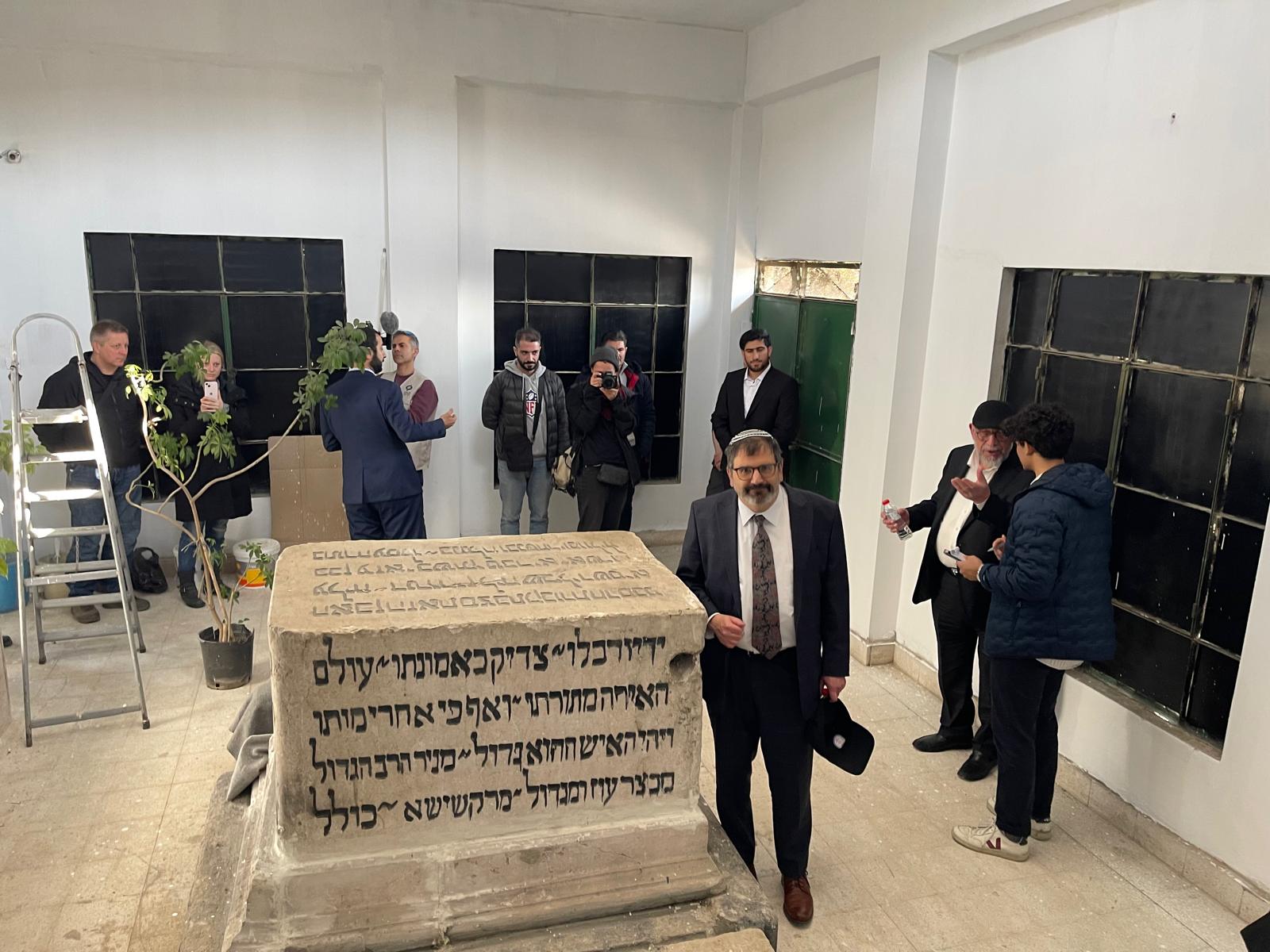 Rabbi Asher Lopatin stands at the gravestone of the great Kabbalist of the 16th century, Rabbi Chayim Vital, student of the Holy Ari of Safed. – Photo provided by Rabbi Lopatin