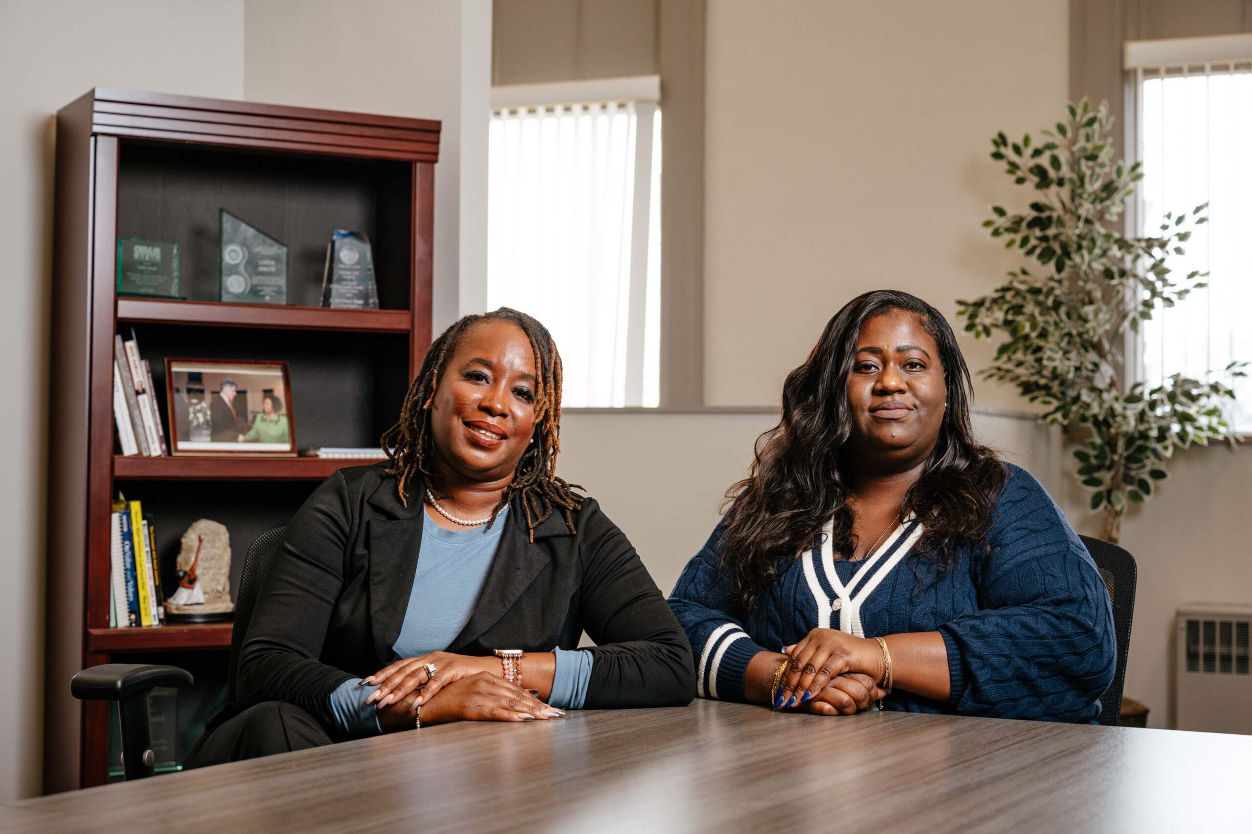 Shanin Green-Flowers (left) is Director of Housing Services at U SNAP BAC on Detroit's East Side and Jawana Jackson (right) is Director of Programs.