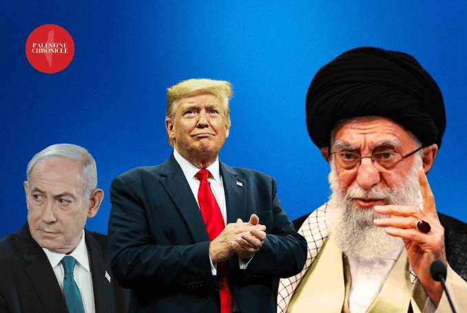 Iranian Supreme Leader Sayyed Ali Khamenei, President Trump and Israeli Prime Minister Benjamin Netanyahu. – Design by the Palestine Chronicle
