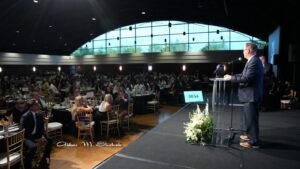 Chad Newton addressing the crowd at the ACRL Gala on May 29.