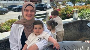 Dr. Ghada Mustapha with her children in this undated picture provided by Mustapha's family