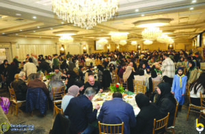 Participants during the Al-Amal Social Foundation Ramadan iftar in Dearborn.
